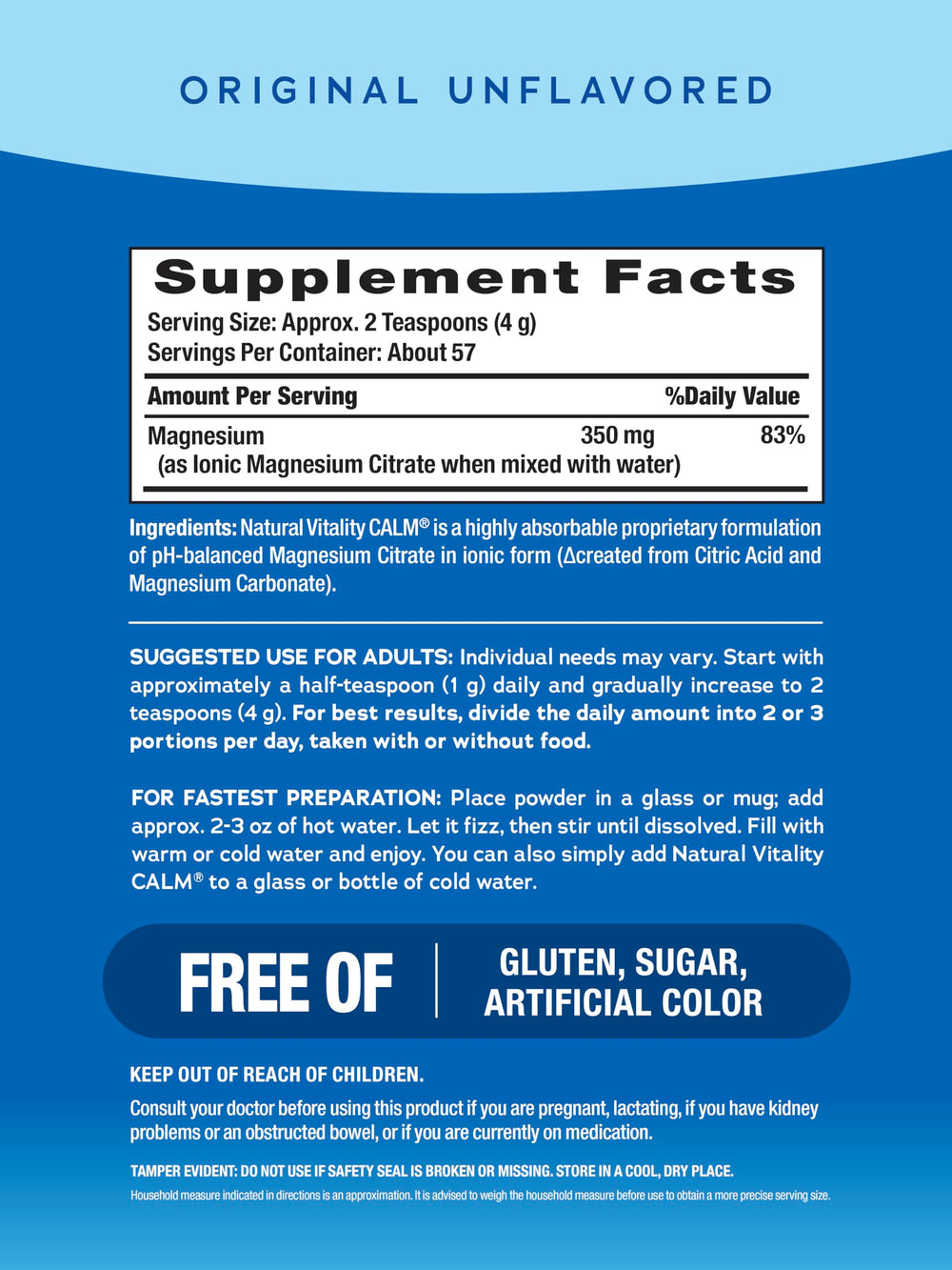 MaxCalm bottle pour showing convenient powder mix for effortless hydration.