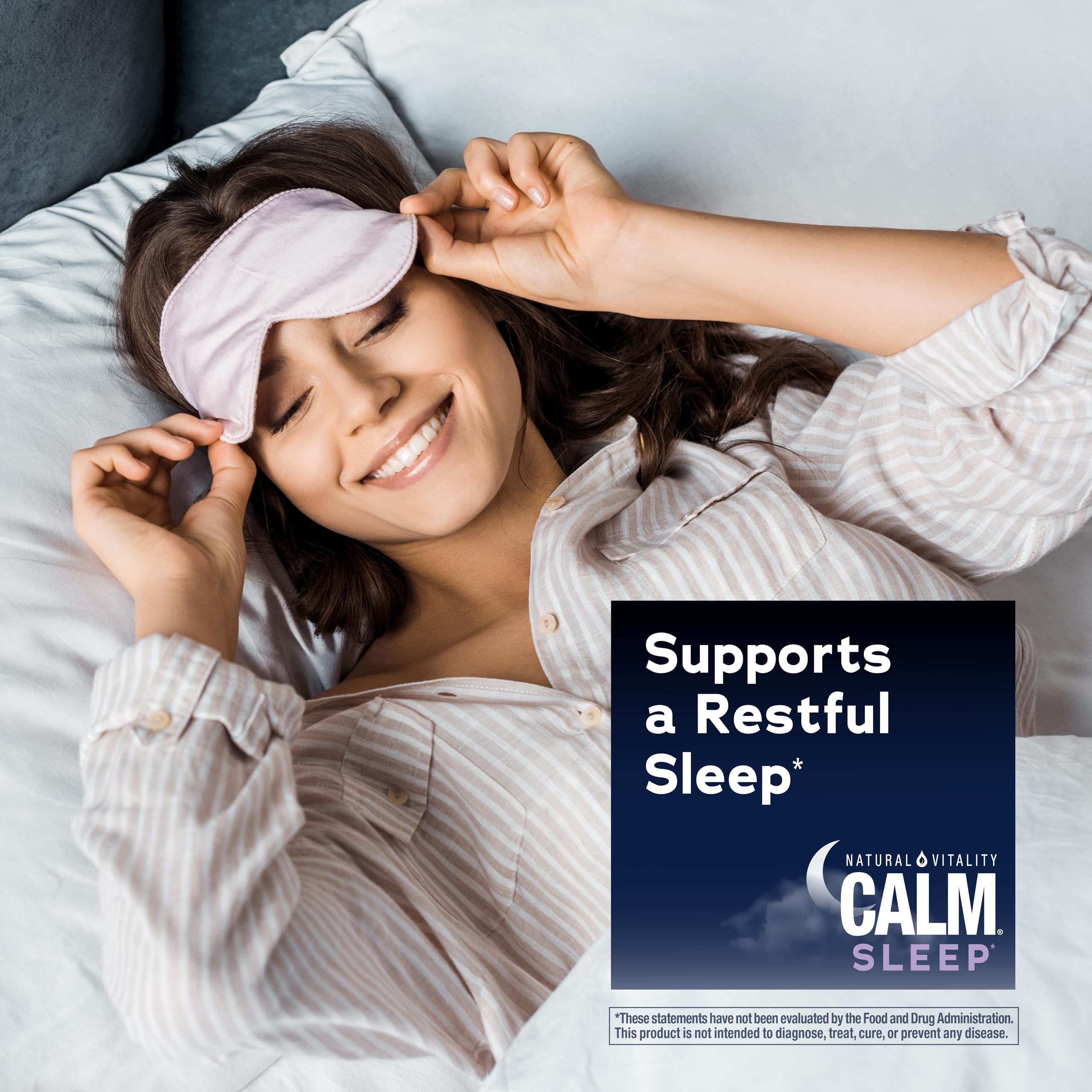 Blueberry pomegranate flavor of Natural Vitality SLEEP Gummies on display.
