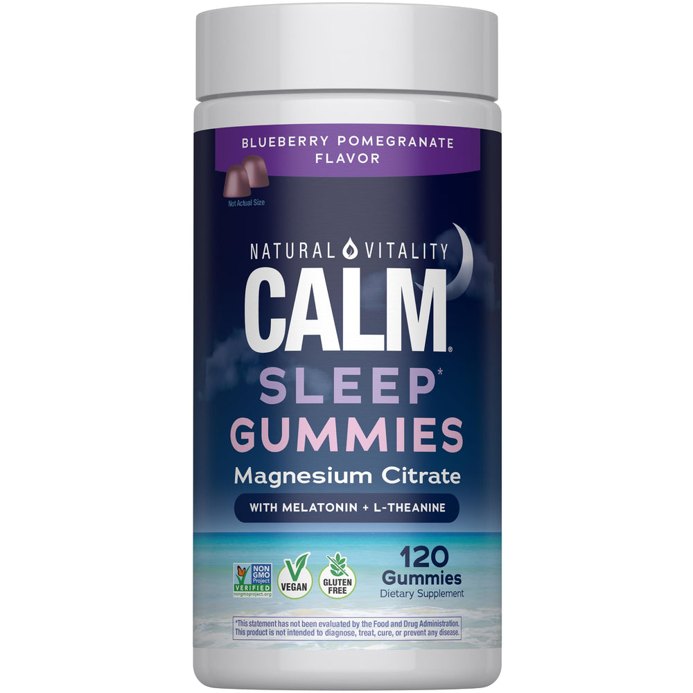 Natural Vitality SLEEP Gummies bottle promotes calm and a restful night.