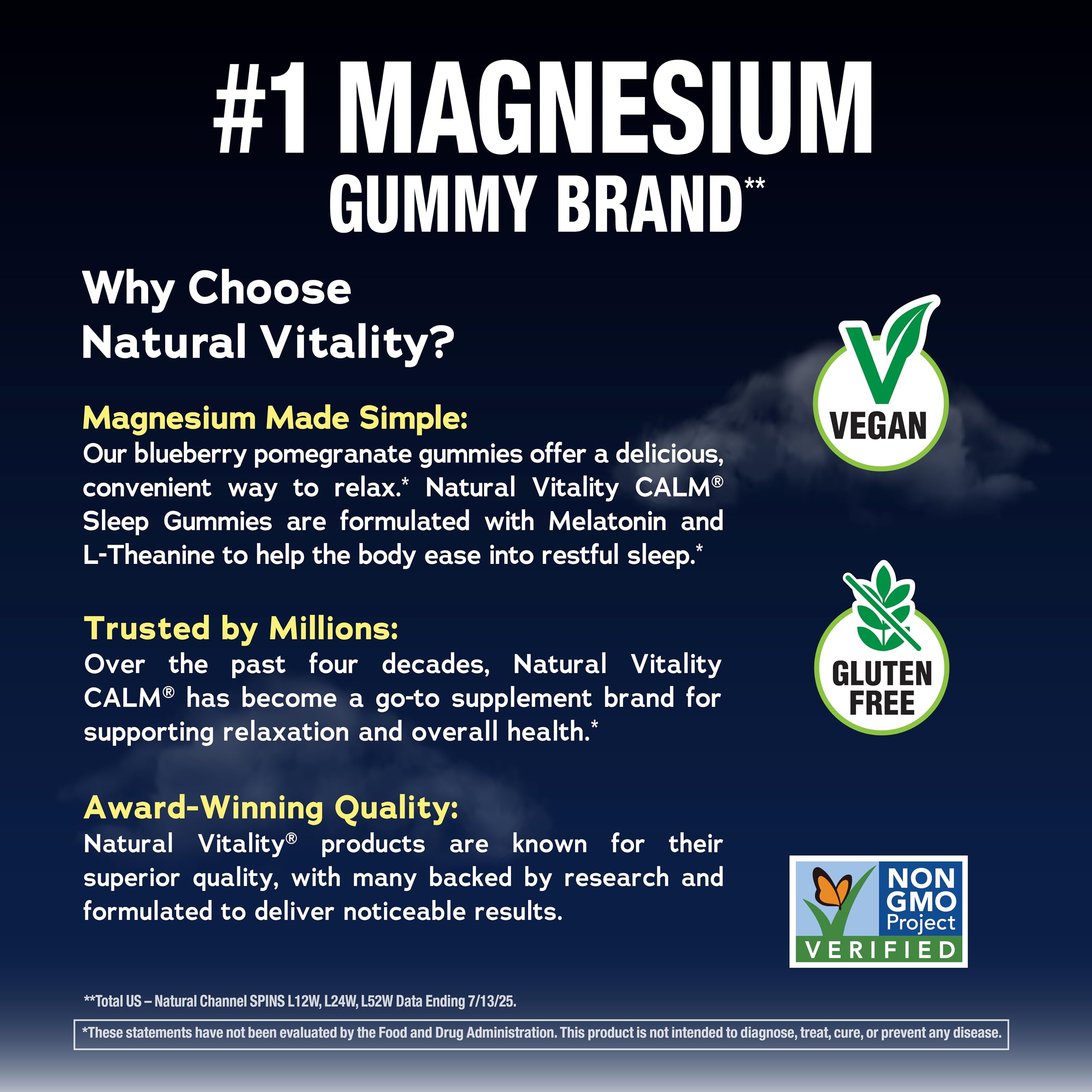 Pour action showing easy nightly consumption of Natural Vitality SLEEP Gummies.