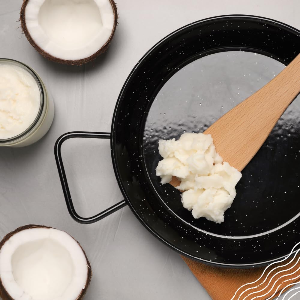 NaturaleBio coconut oil vegan butter alternative suggests plant-based cooking and baking versatility.