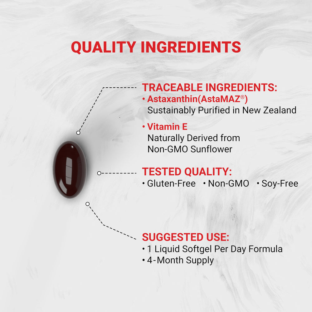 Naturalis Astaxanthin with MCT oil formulation for better absorption.