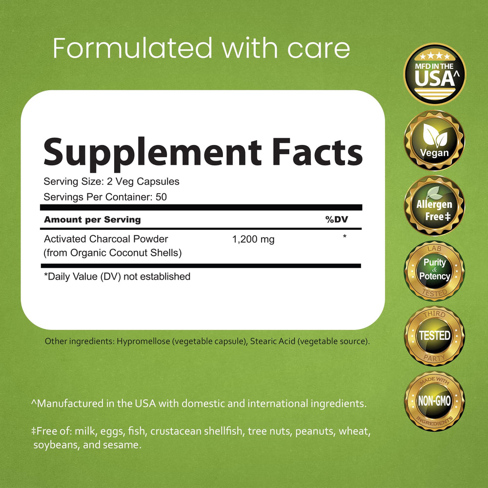 Close-up of capsules highlighting vegan, gluten-free, non-GMO formulation