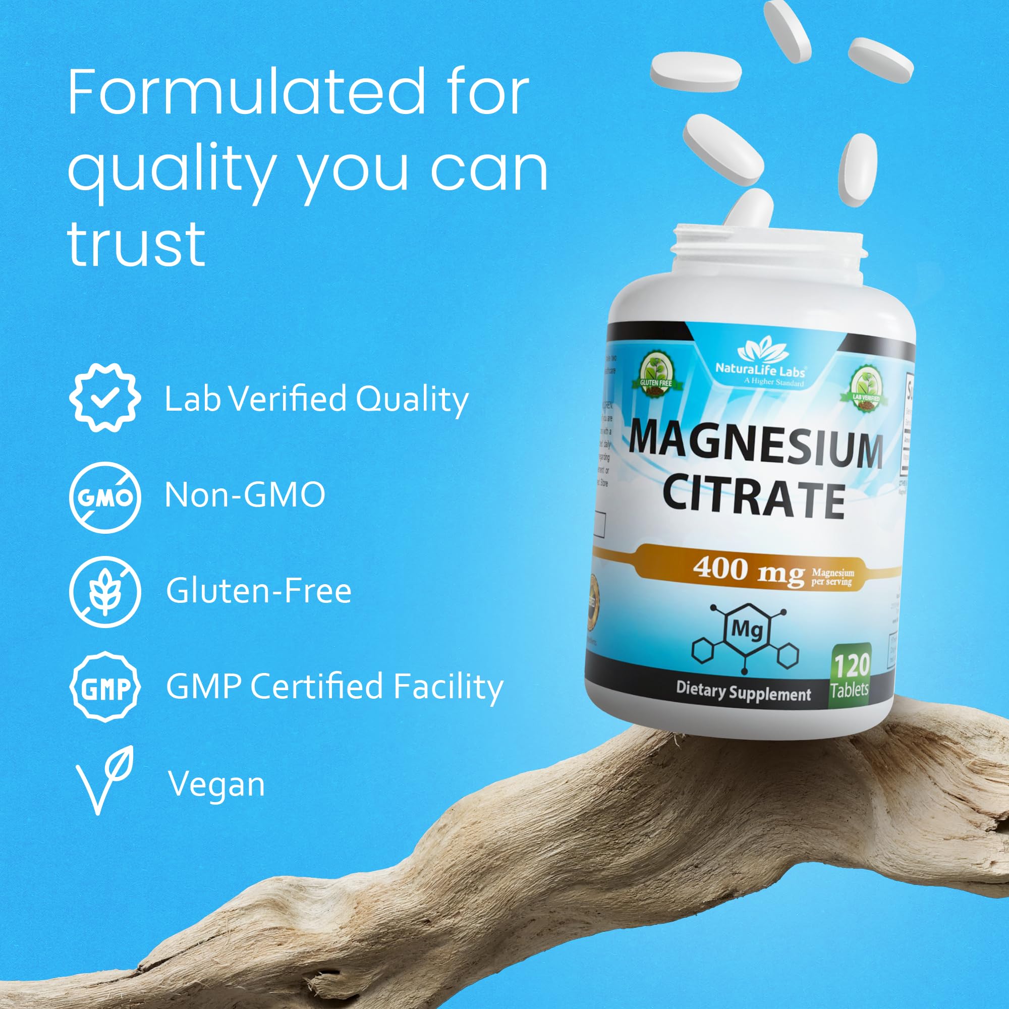 NaturaLife Labs third-party tested seal for trusted quality.
