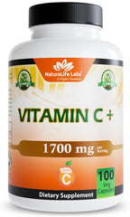 NaturaLife Labs vitamin C bottle displaying immune-support formula for daily wellness.