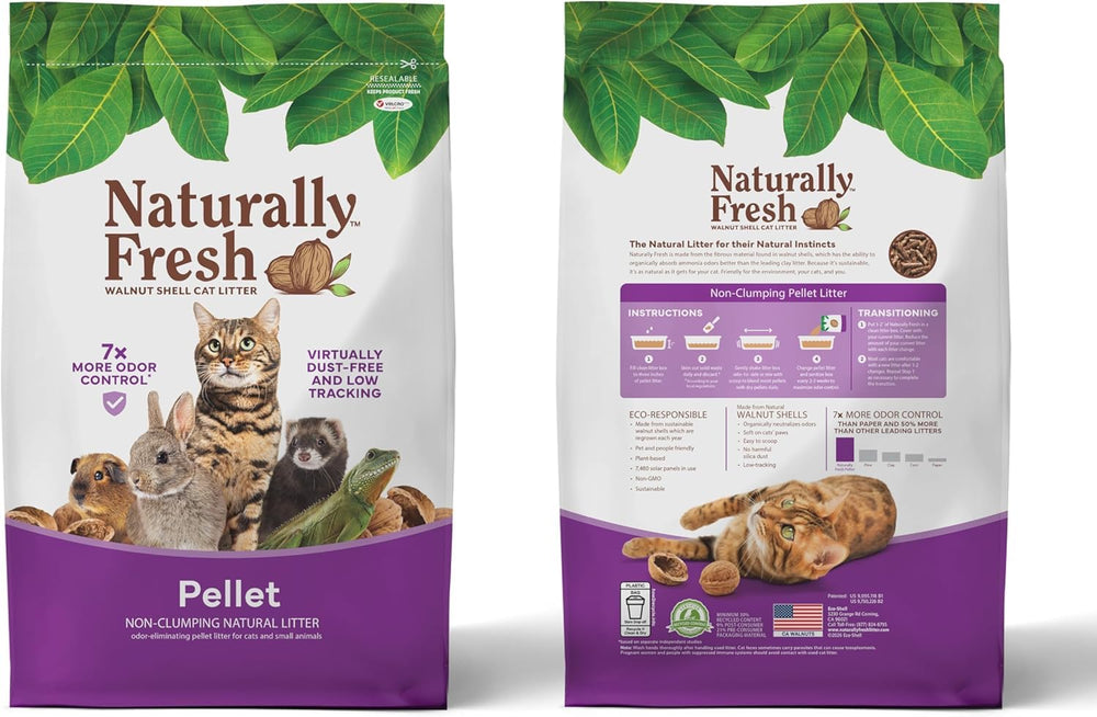 Naturally Fresh dust-free litter emphasizes cleaner air and low-dust use.