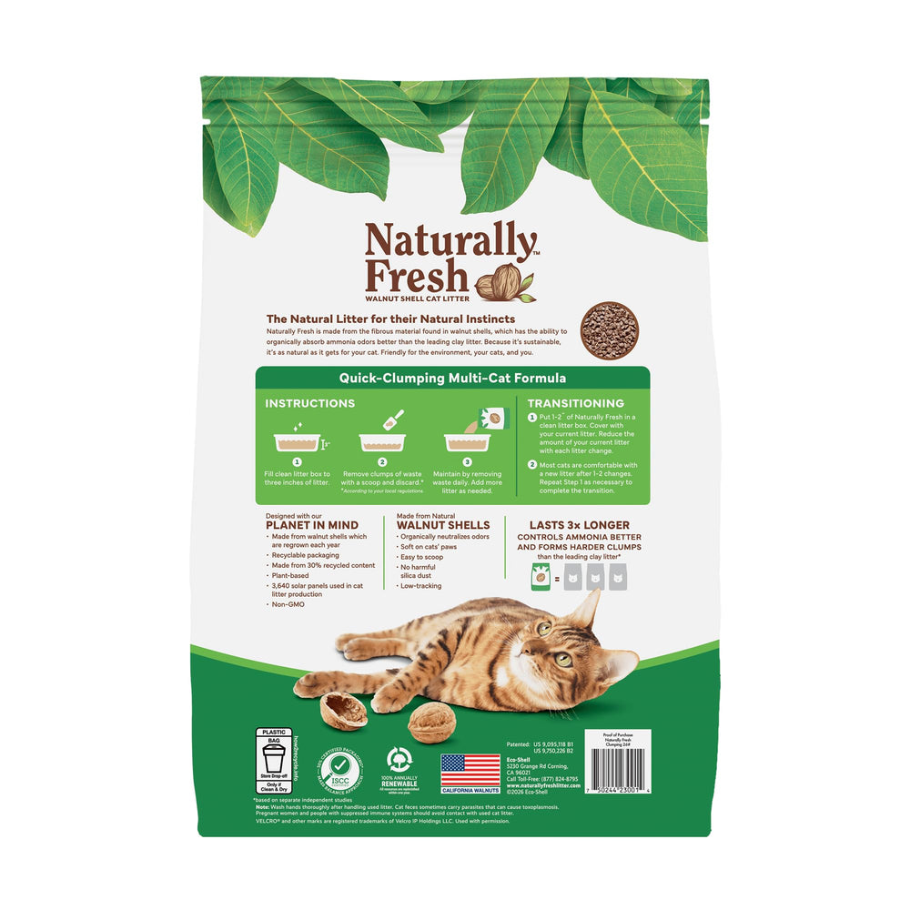 Naturally Fresh low-tracking-litter reduces tracked litter around your home.