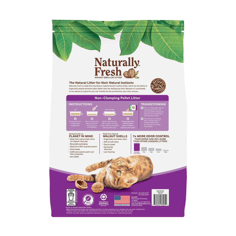 Naturally Fresh pellets closeup demonstrates dust-free composition for cleaner air.