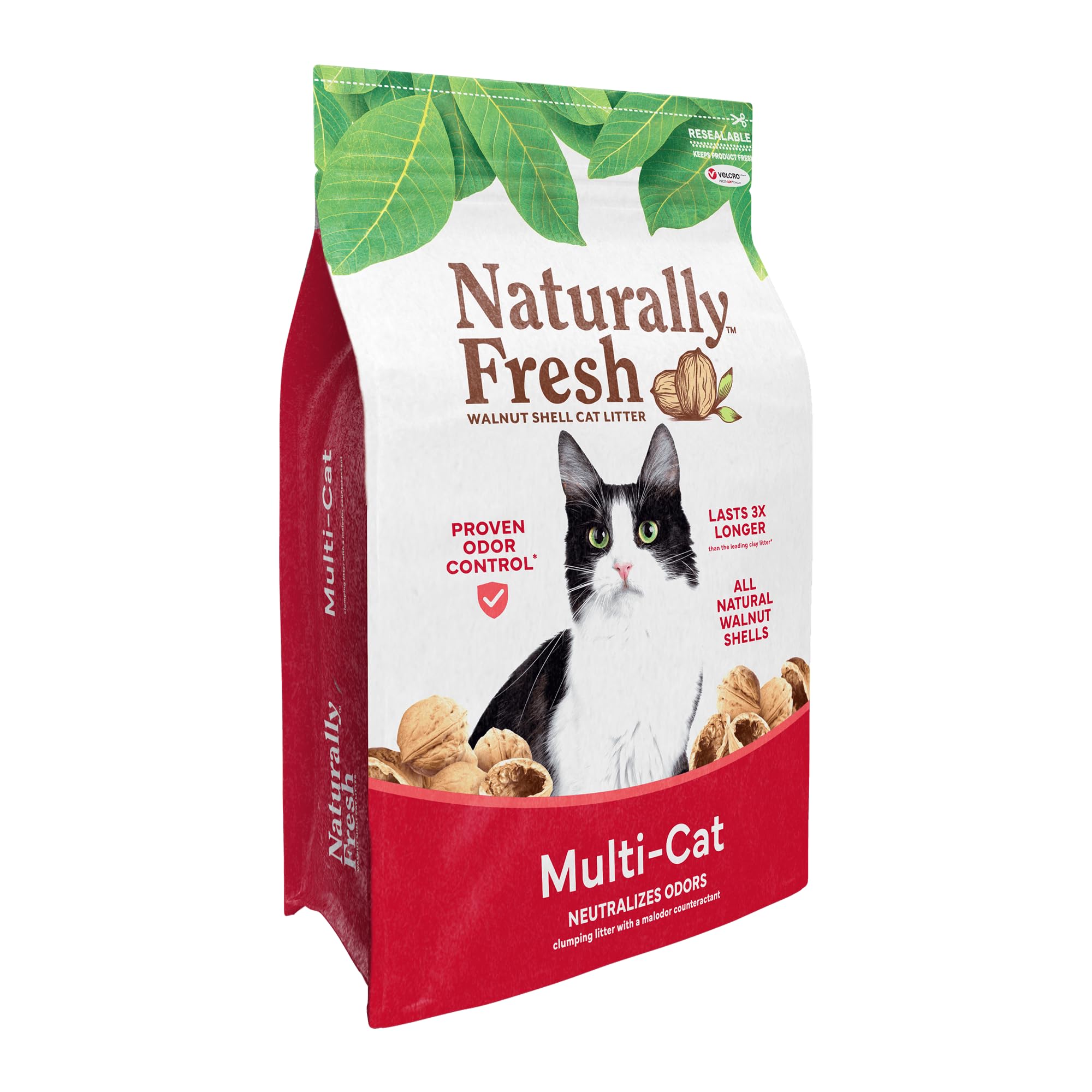 Naturally Fresh walnut-shells litter low-tracking minimizes mess.