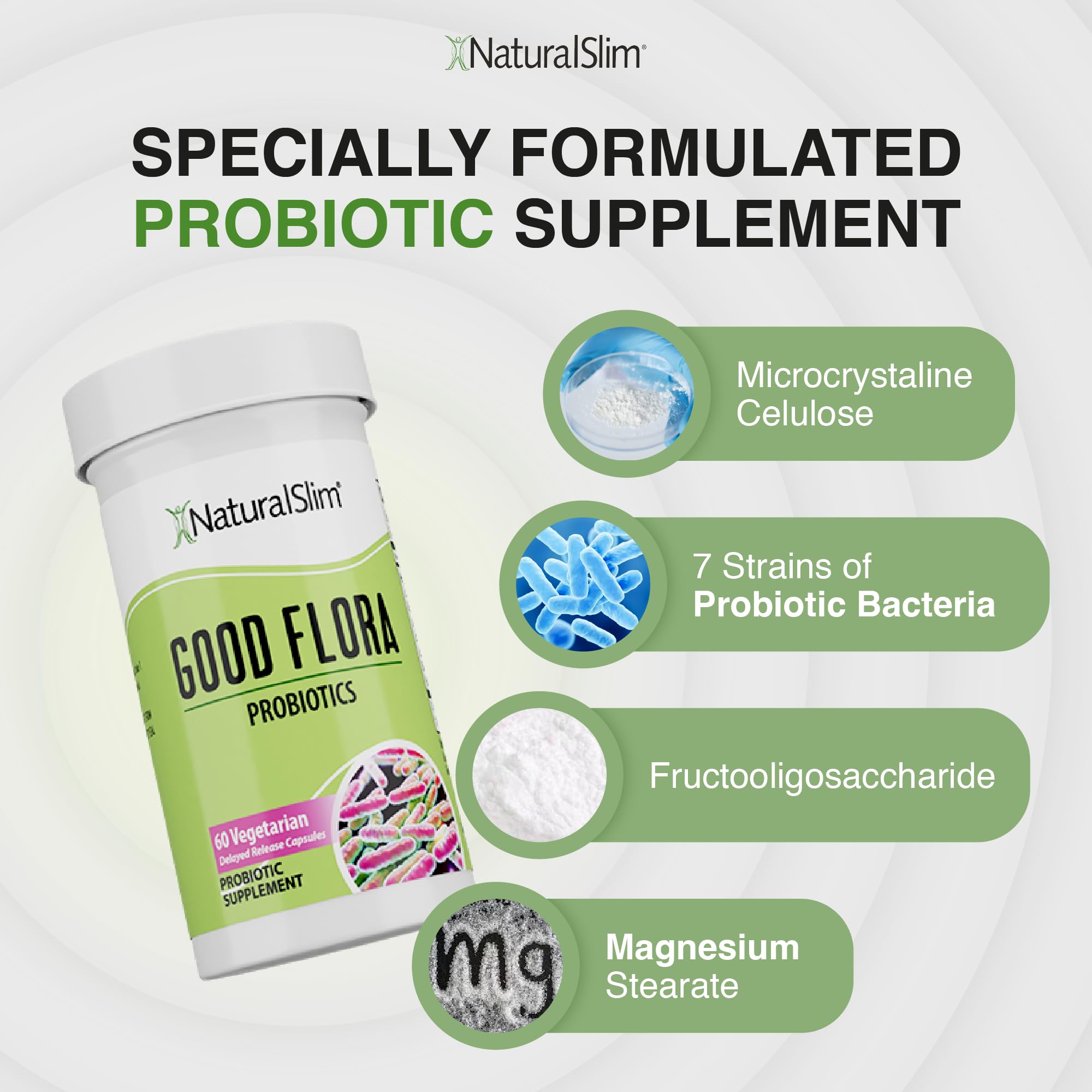 Bottle shows 15 billion live cultures for balanced gut ecology
