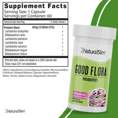 Label panel highlighting seven probiotic strains for gut health