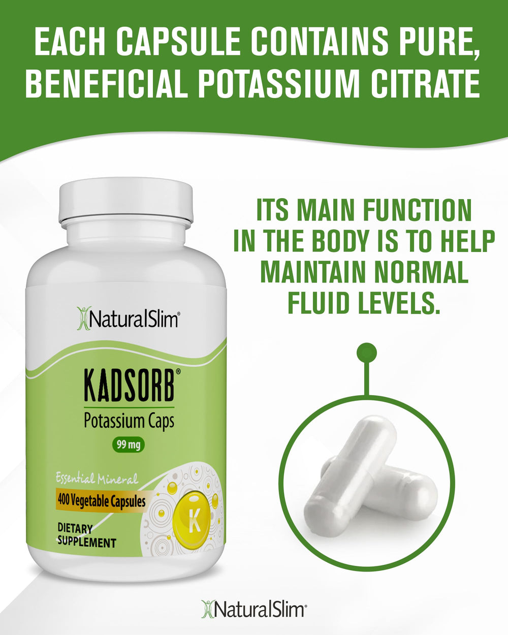 NaturalSlim Kadsorb safety-seal bottle signaling freshness and reliability.