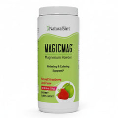 NaturalSlim MagicMag bottle with pour showing relaxation-friendly use.