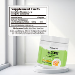 NaturalSlim MagicMag dissolving powder in water shows easy mix for daily calm.