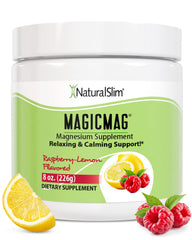NaturalSlim MagicMag magnesium citrate powder tub for daily relaxation.