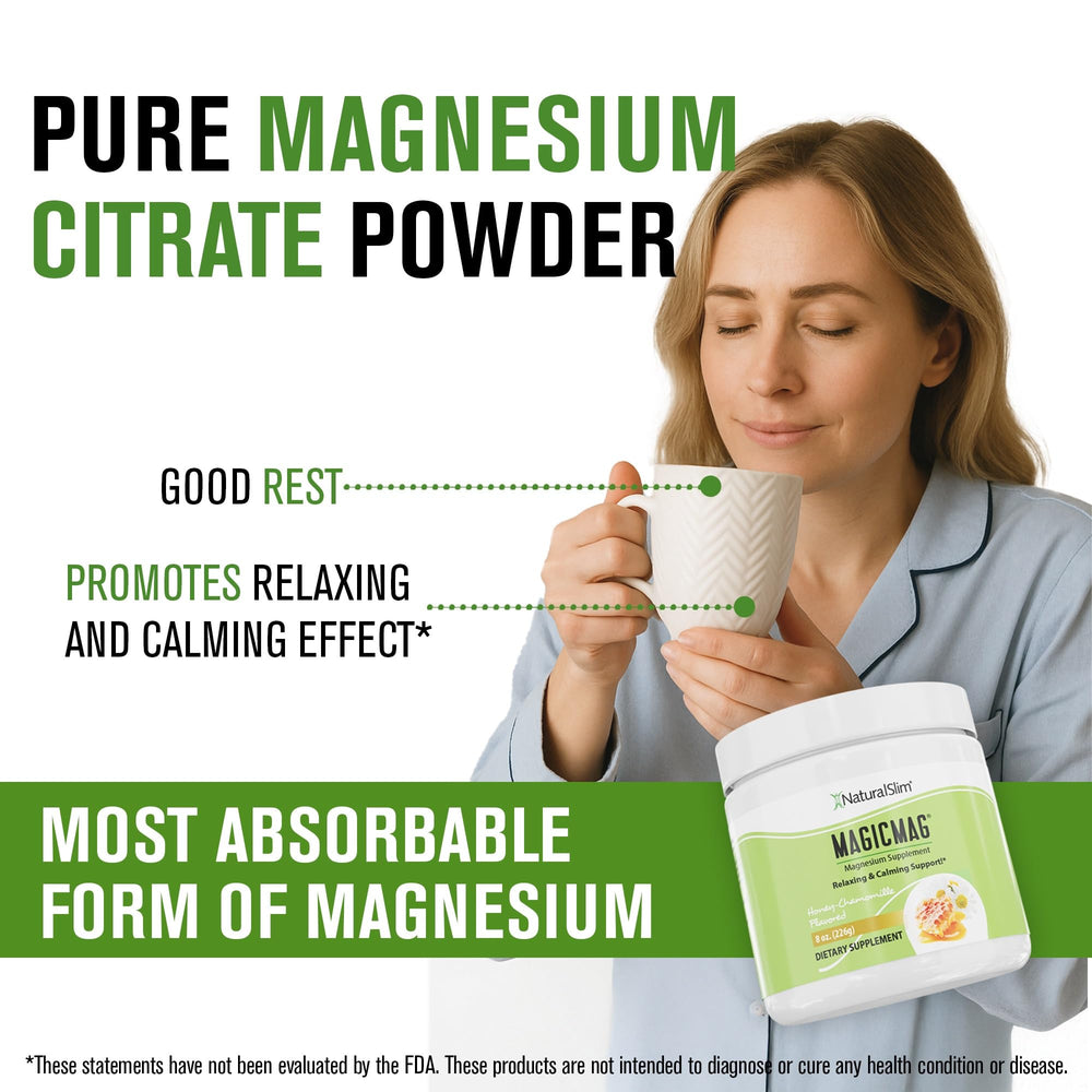 NaturalSlim MagicMag measuring scoop highlights convenient daily magnesium support.