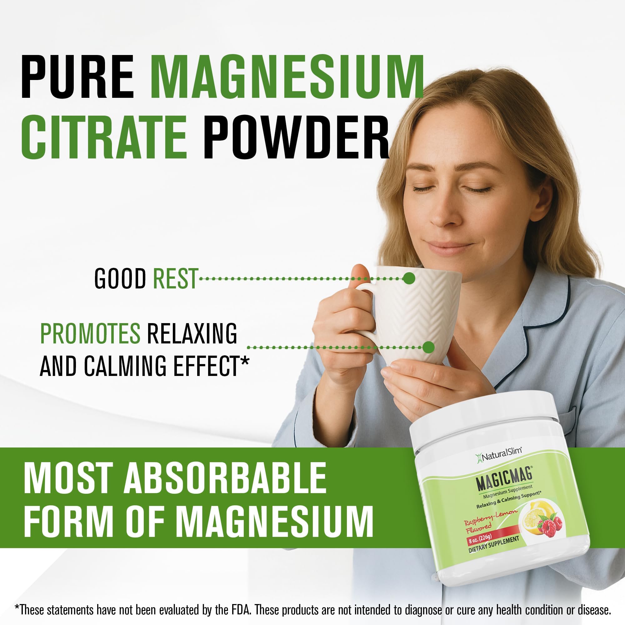 NaturalSlim MagicMag powder dissolving in water for easy daily use.
