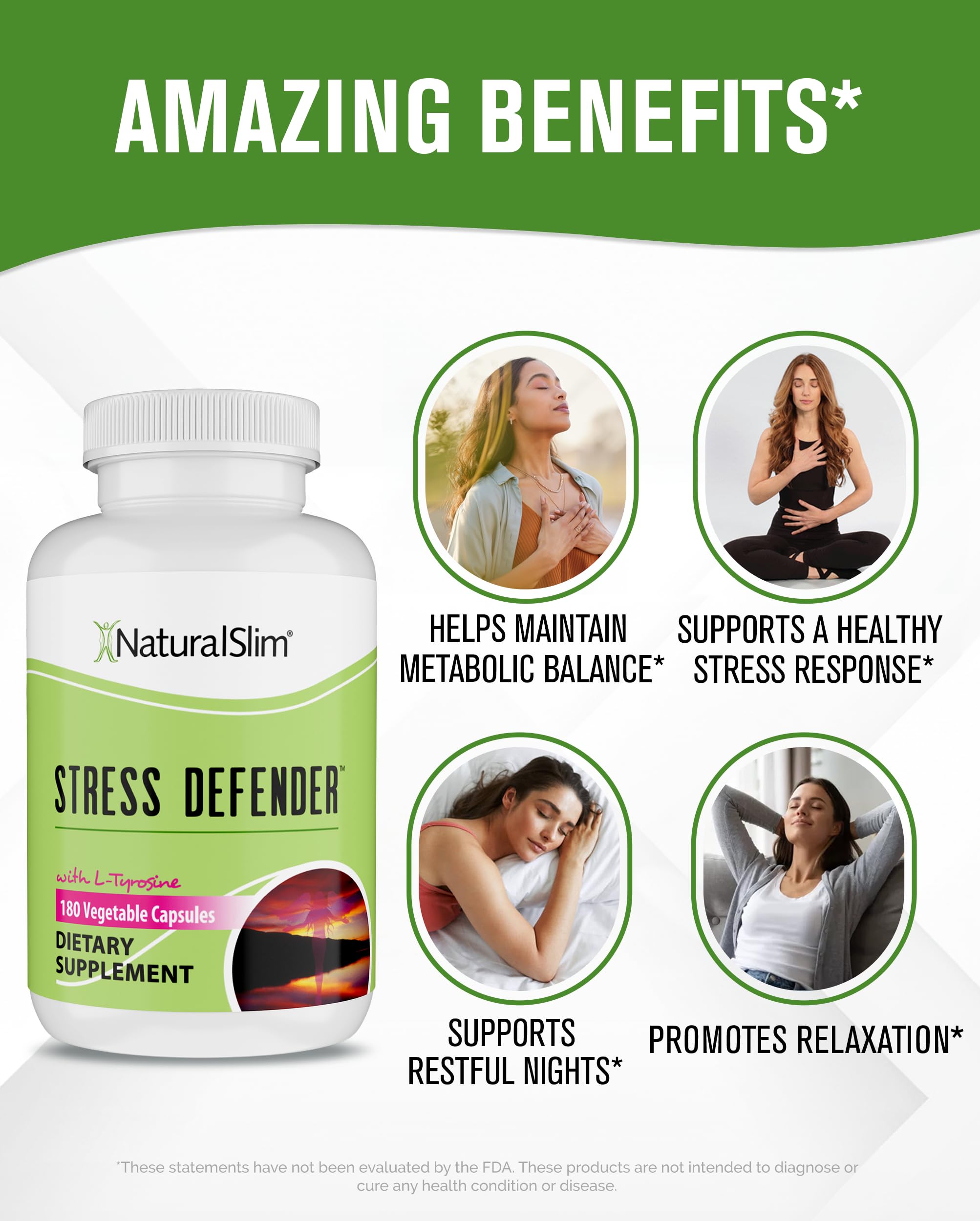NaturalSlim Stress Defender box front with product name and plant-based formula