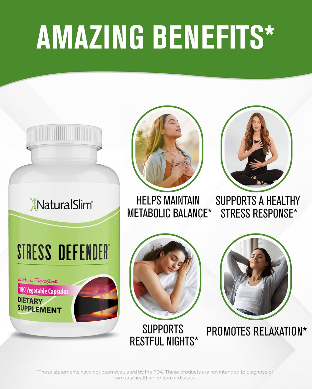 NaturalSlim Stress Defender box front with product name and plant-based formula
