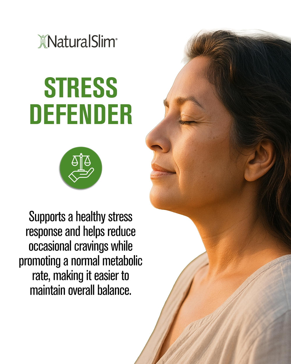 Evening setup with NaturalSlim Stress Defender for pre-bed calm routine