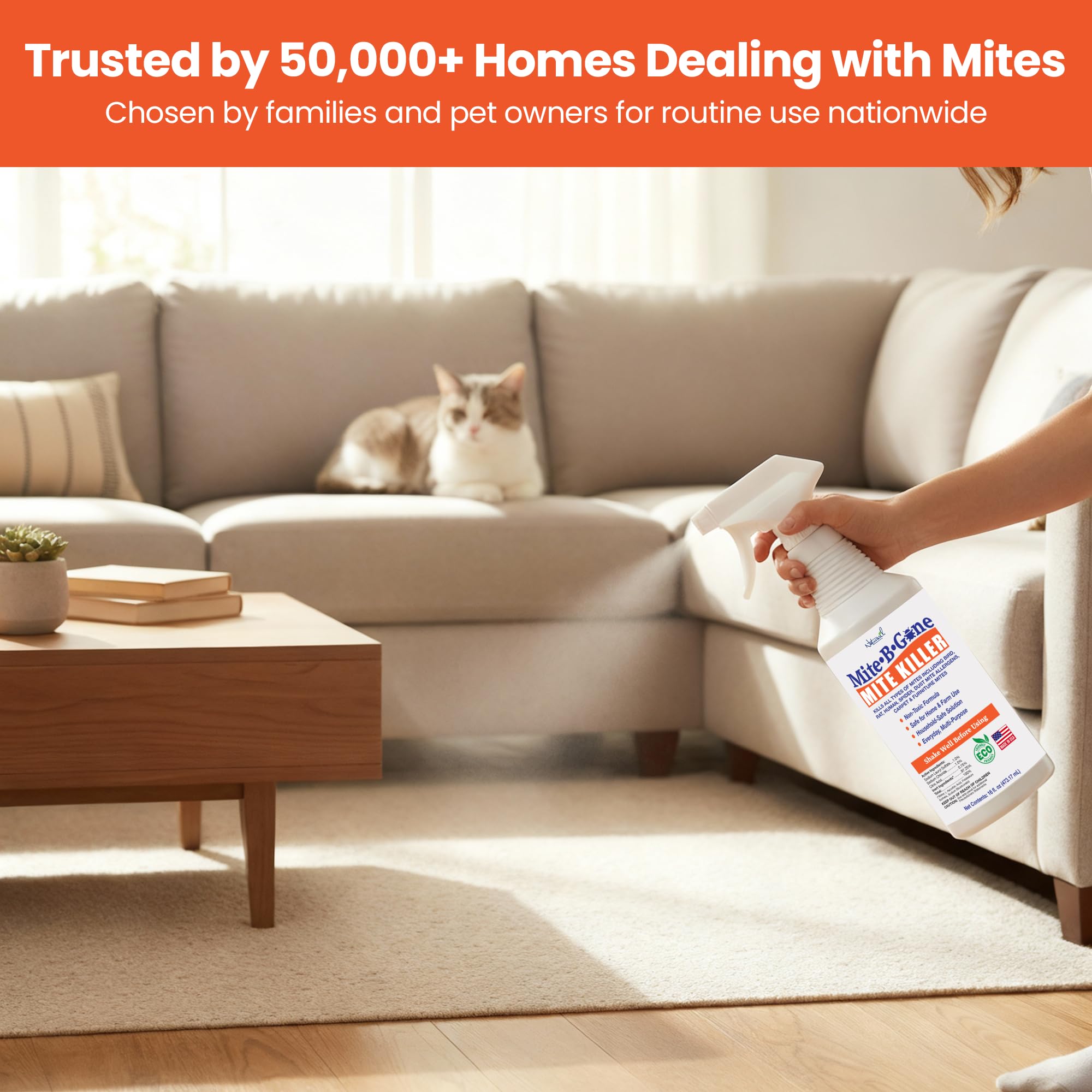 Naturasil bedding image shows safe mite care for fabrics and linens.