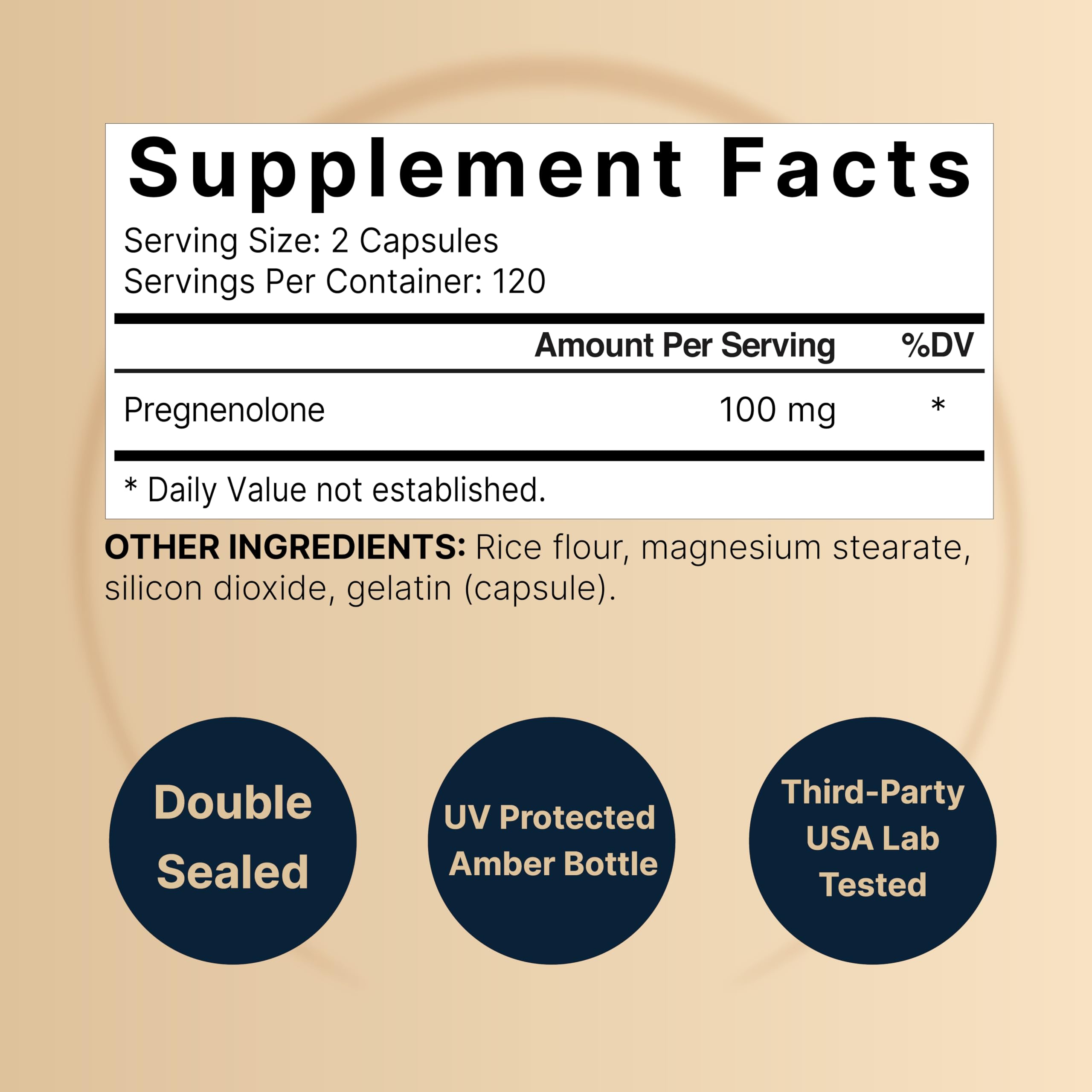 NatureBell Pregnenolone capsules closeup showing small micronized capsules for absorption