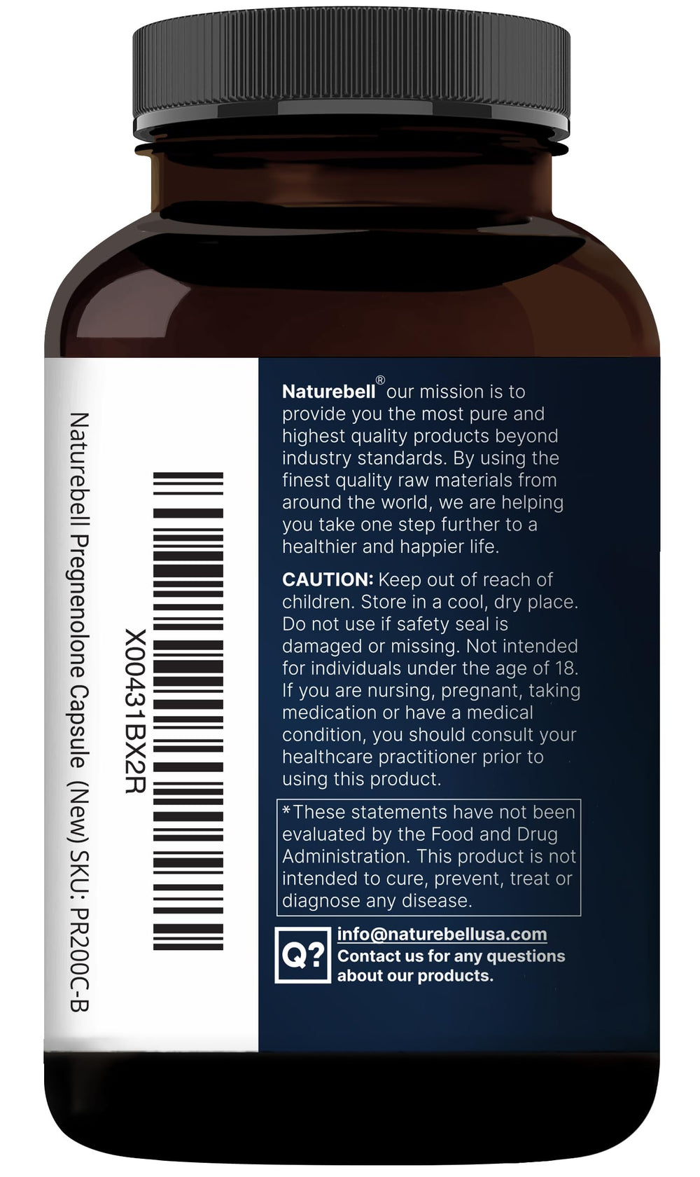 NatureBell plant based ingredients list illustrating clean formulation