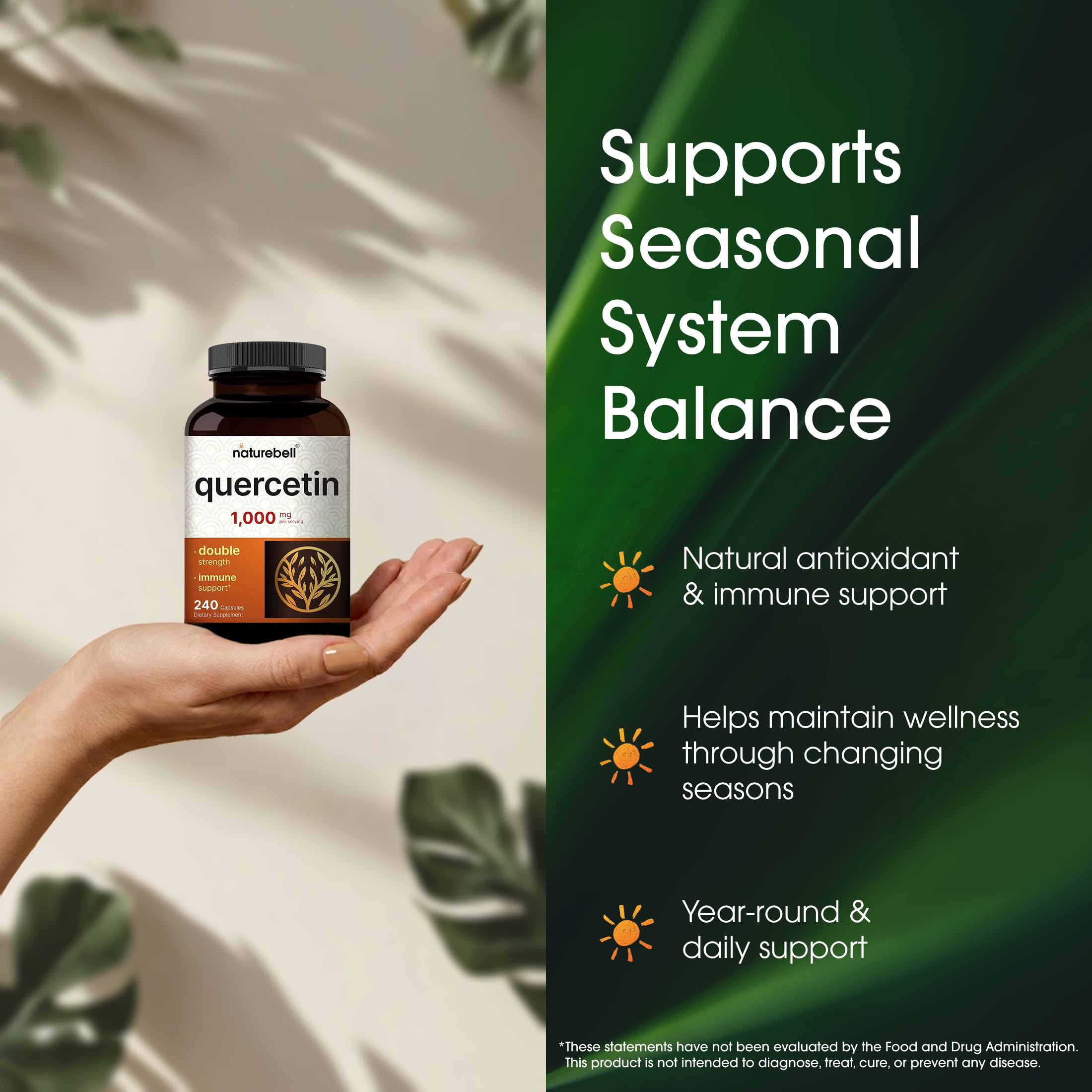 NatureBell Quercetin from Sophora japonica source, bioavailable quercetin for daily use