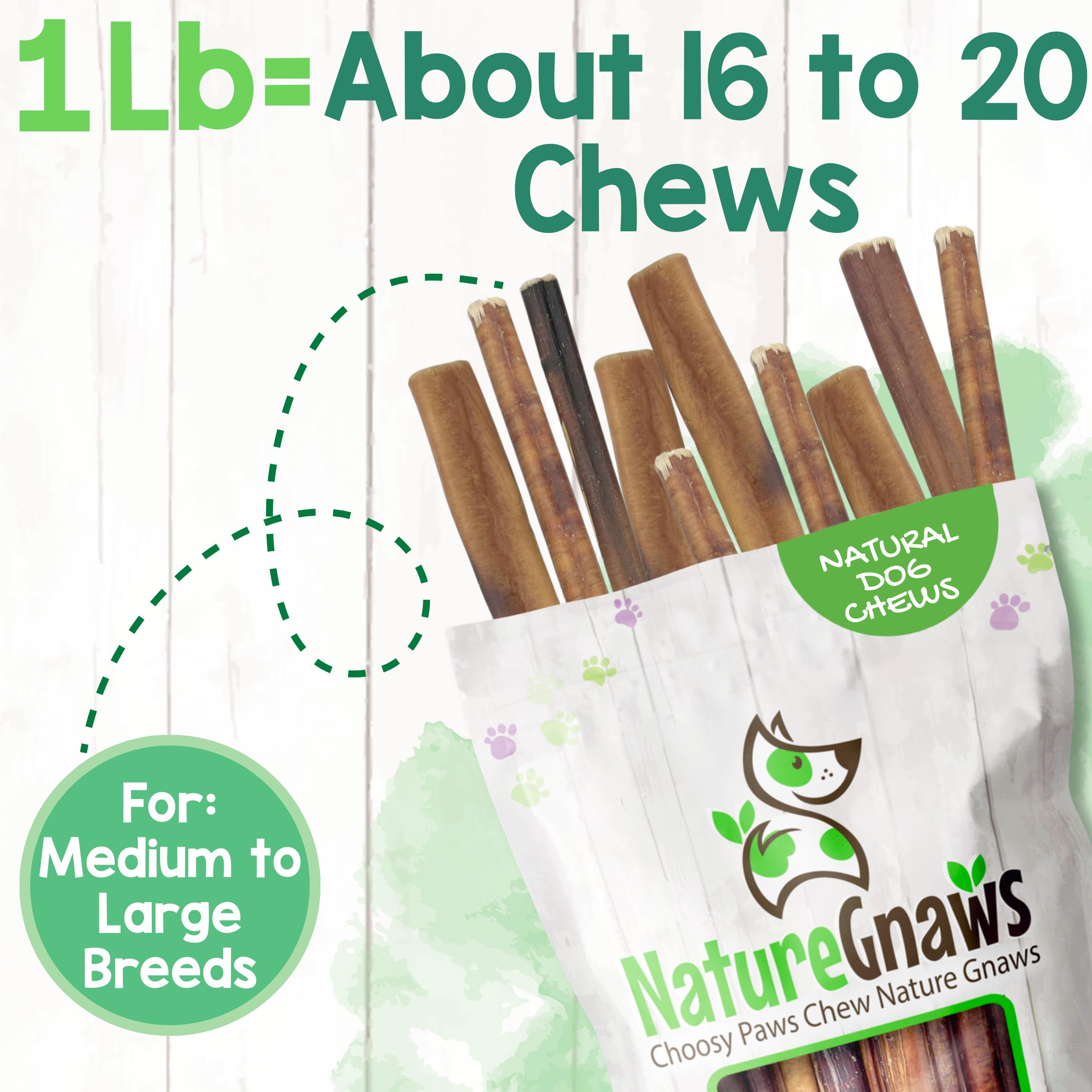 Nature Gnaws Bully Sticks grain-free and gluten-free rawhide-free chews