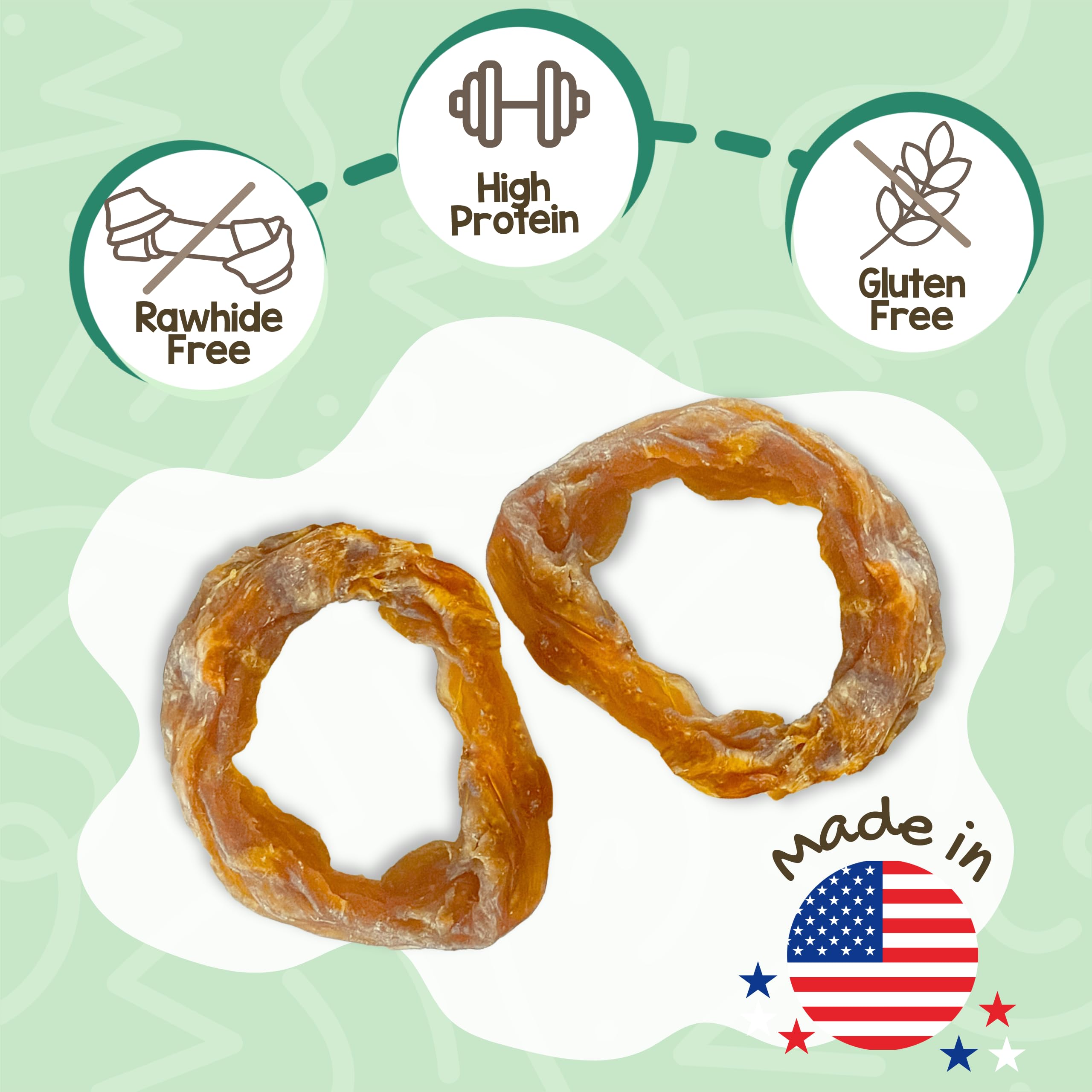 Nature Gnaws USA turkey tendon rings offer a satisfying chew for teething puppies