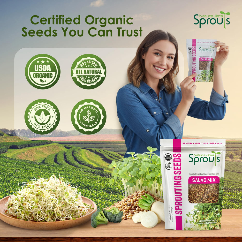 Nature Jims Sprouts home sprouting kit visual for easy harvests