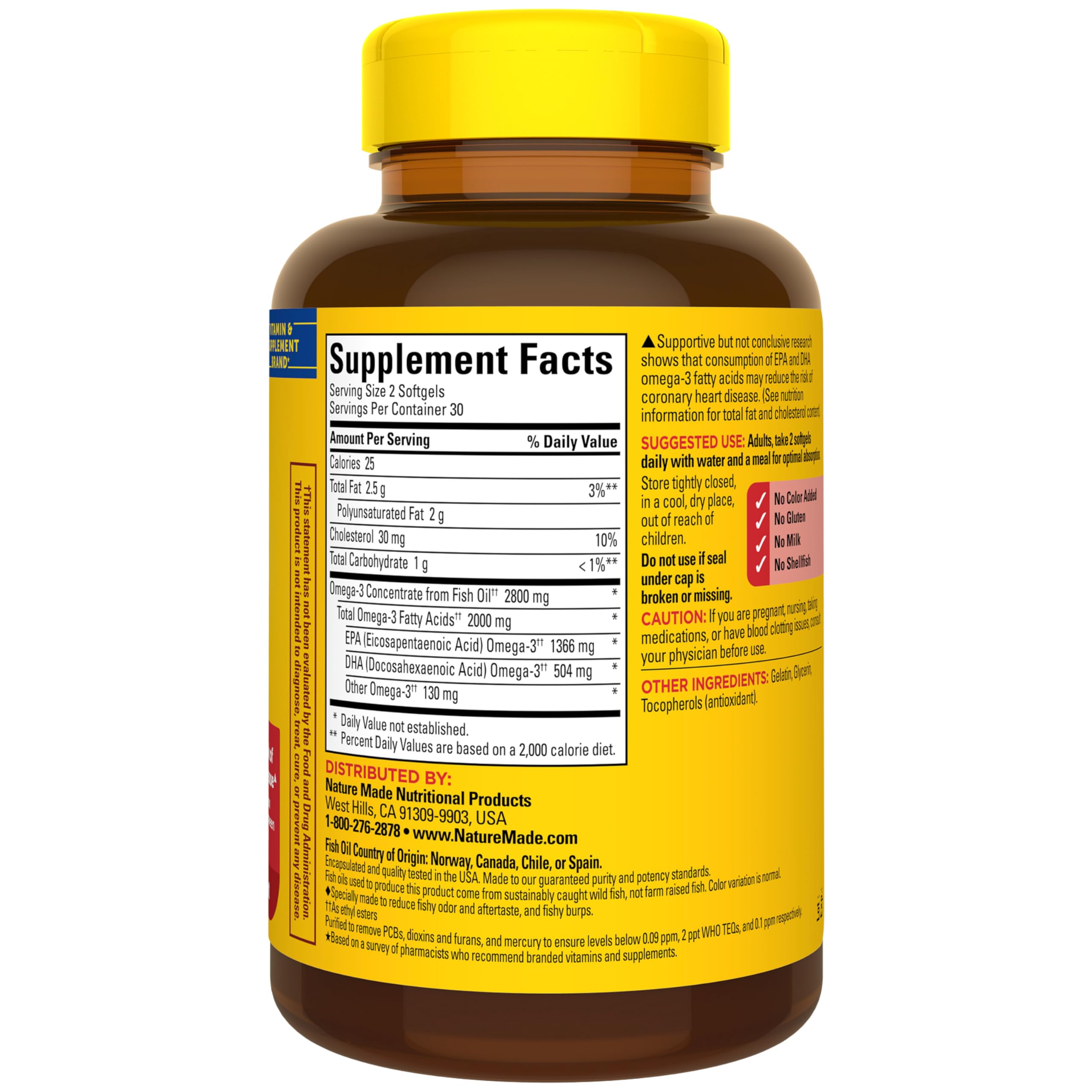Nature Made 60-softgel bottle offers a 30-day supply.