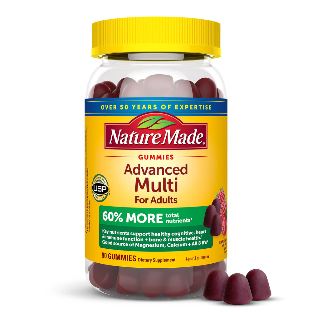 Nature Made Advanced Multivitamin Gummies for Adults bottle supports daily nutrient intake