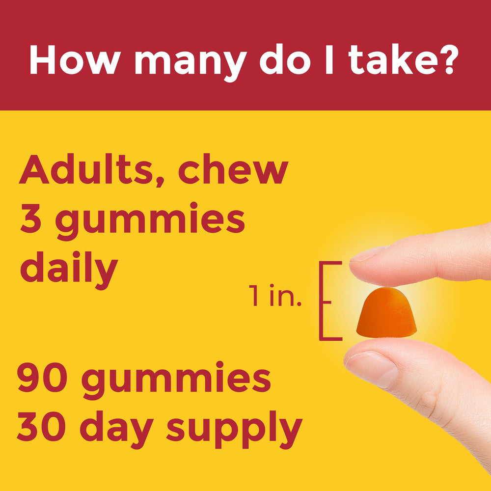 Gluten-free formula label on Nature Made Advanced gummies for women.
