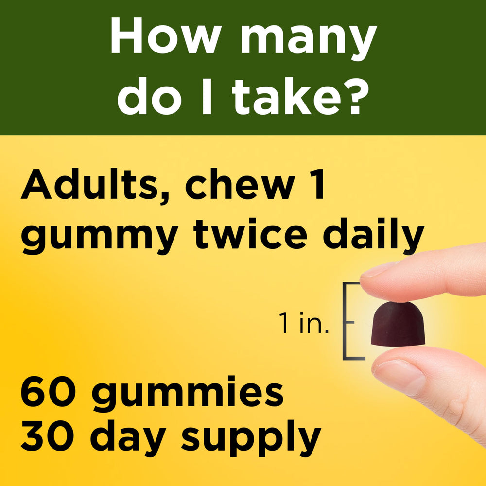 Nature Made Ashwagandha Gummies vegan-pectin formula label highlights plant-based ingredients.