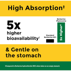 Nature Made Berberine Phytosome packaging highlights 1100 mg daily dosage across two capsules.