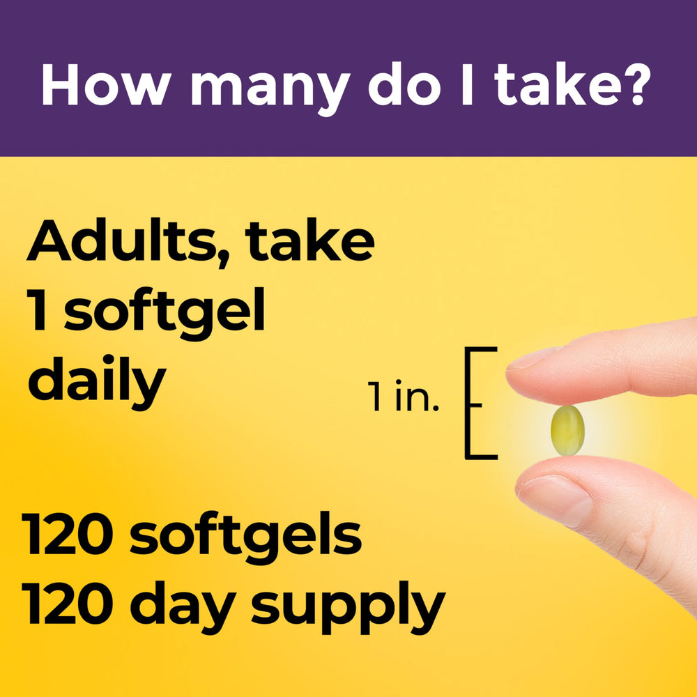 Nature Made Biotin bottle on kitchen counter for on-the-go routine.