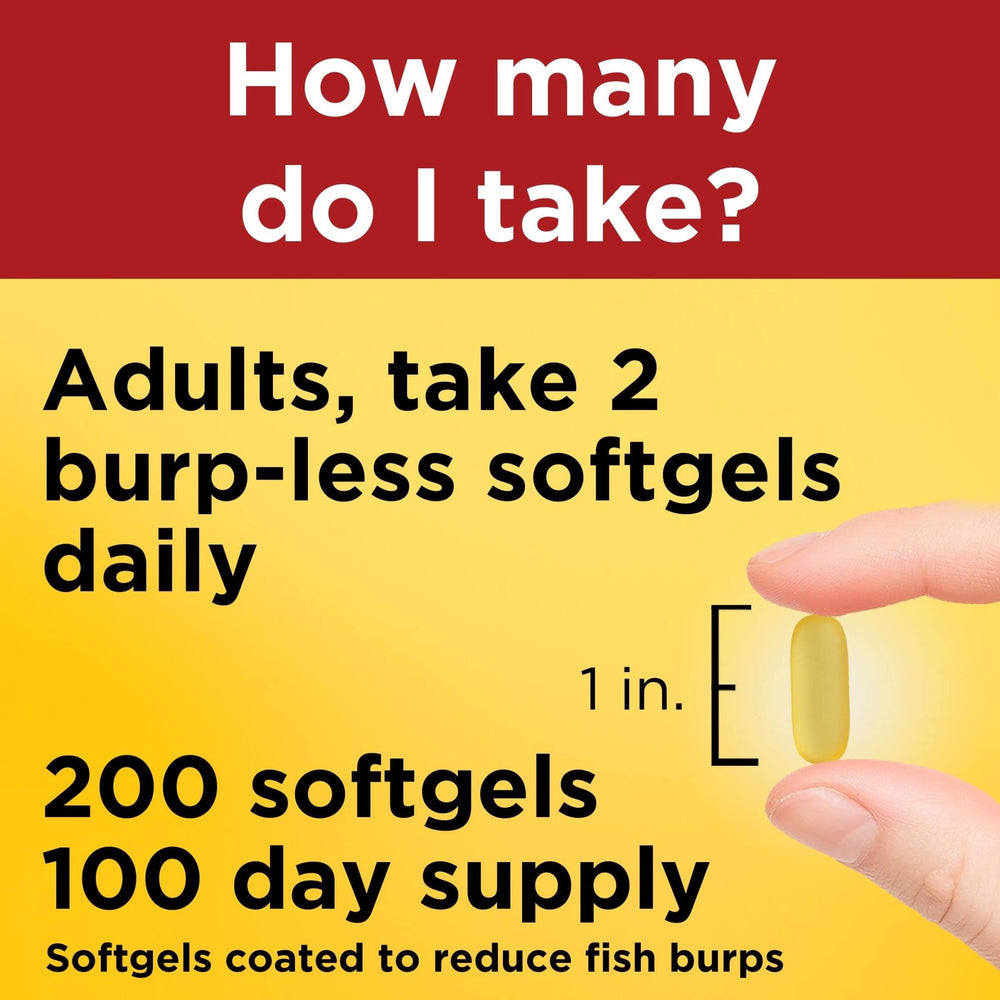 Gluten-free and dairy-free Nature Made Burp Less Fish Oil for adults