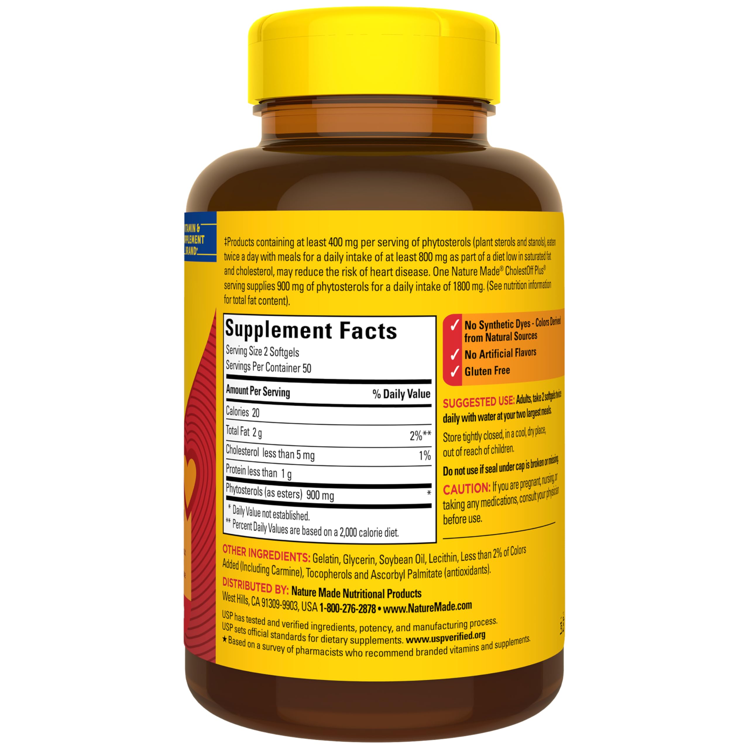 Nature Made CholestOff Plus bottle on kitchen shelf for healthy living