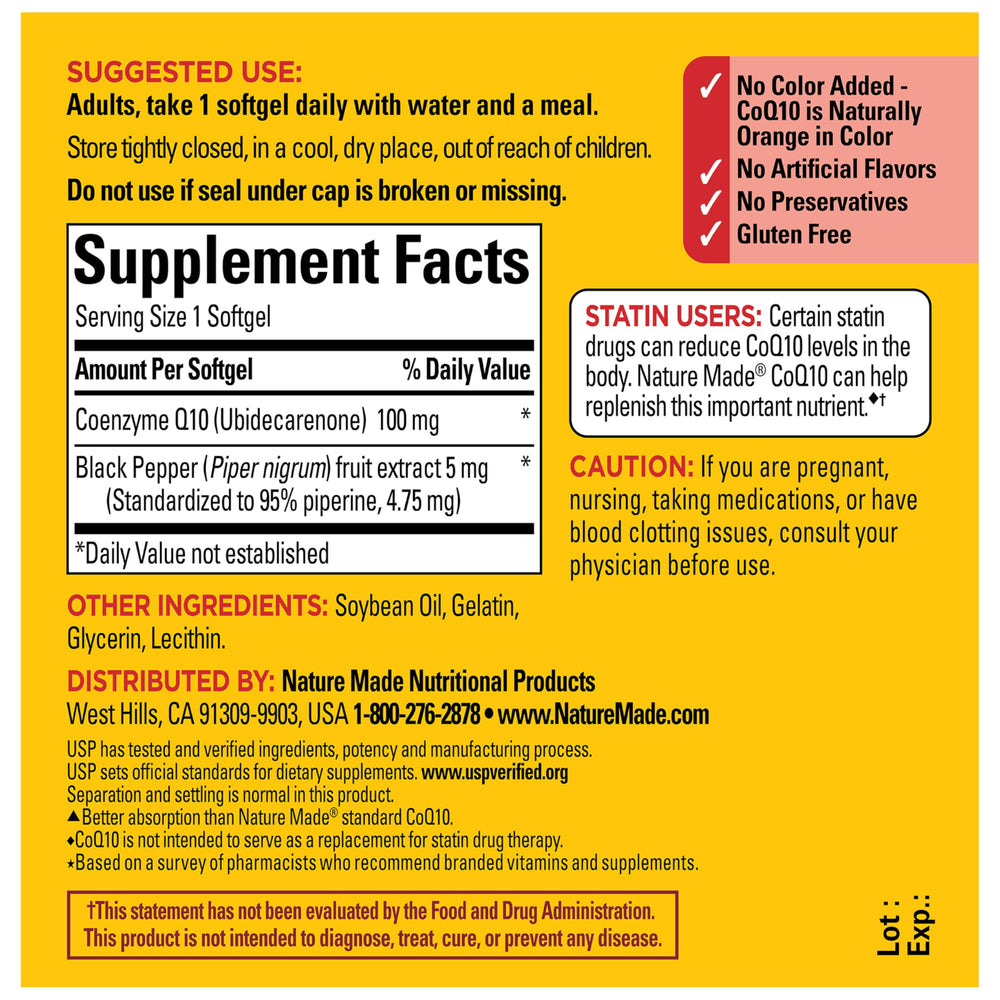 Nature Made CoQ10 designed for daily heart health support.