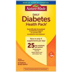 Nature Made Daily Diabetes Health Pack packaging shows a compact, organized daily dose