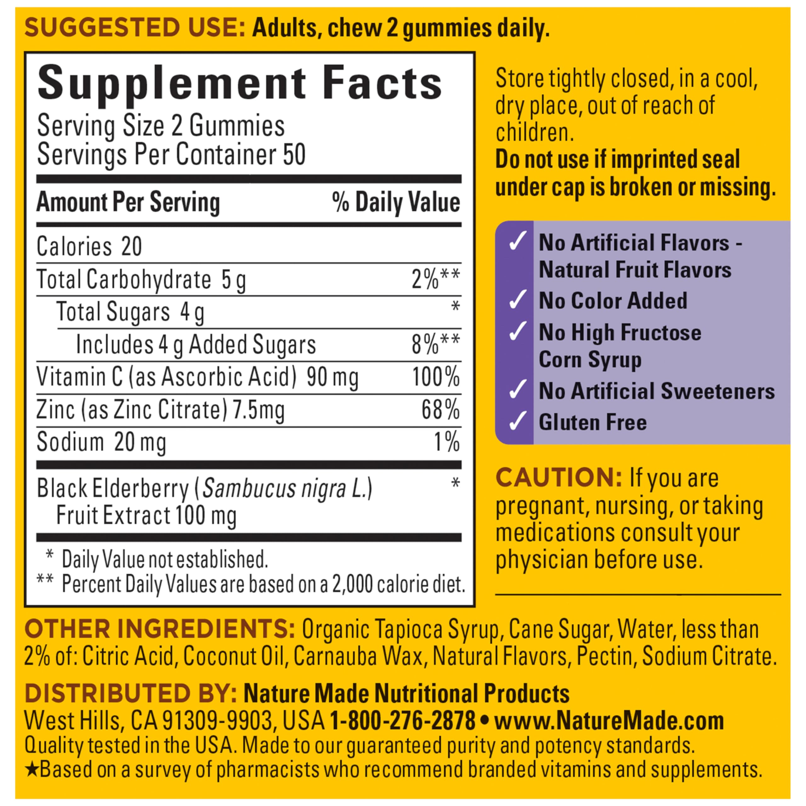 Nature Made Elderberry Gummies on-the-go packaging aids daily routine.