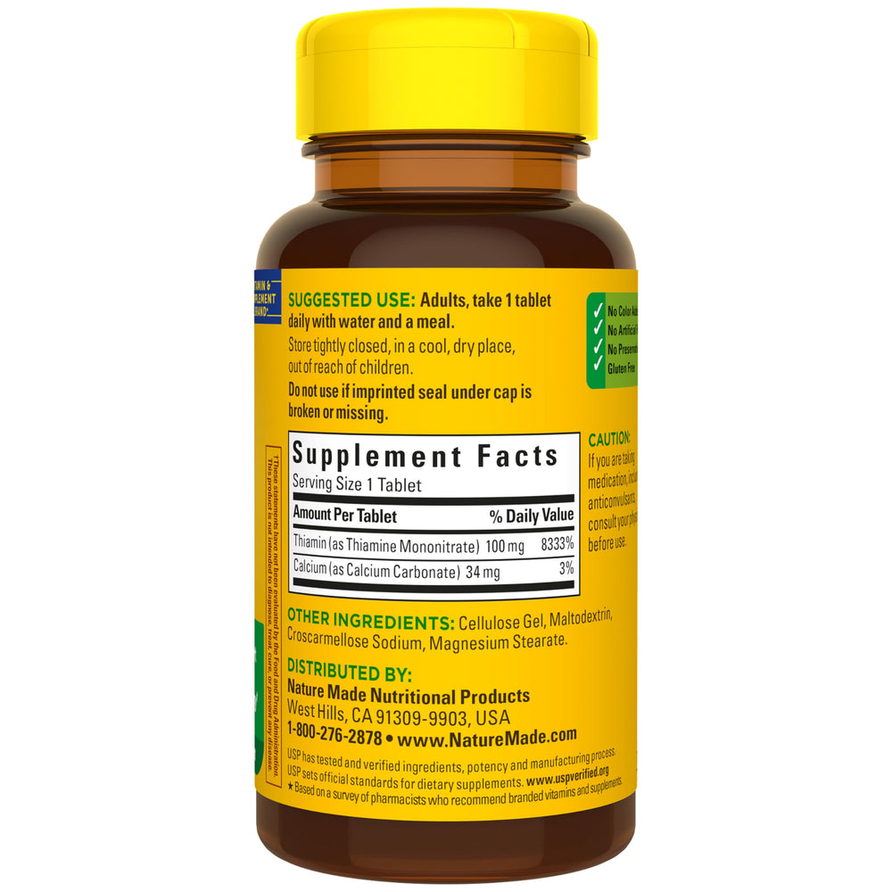 Morning routine with Nature Made B1 supporting energy metabolism.