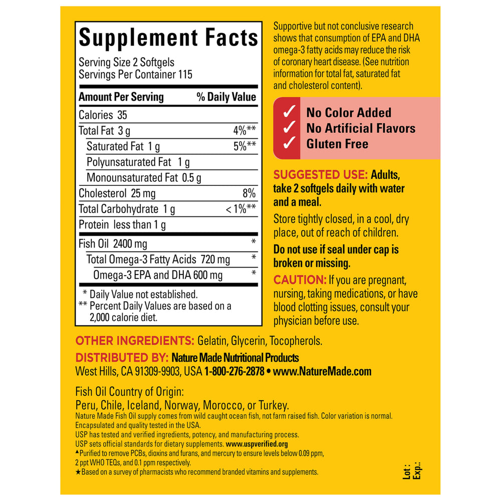 Nature Made Fish Oil daily use lifestyle shot suggests easy daily routine.