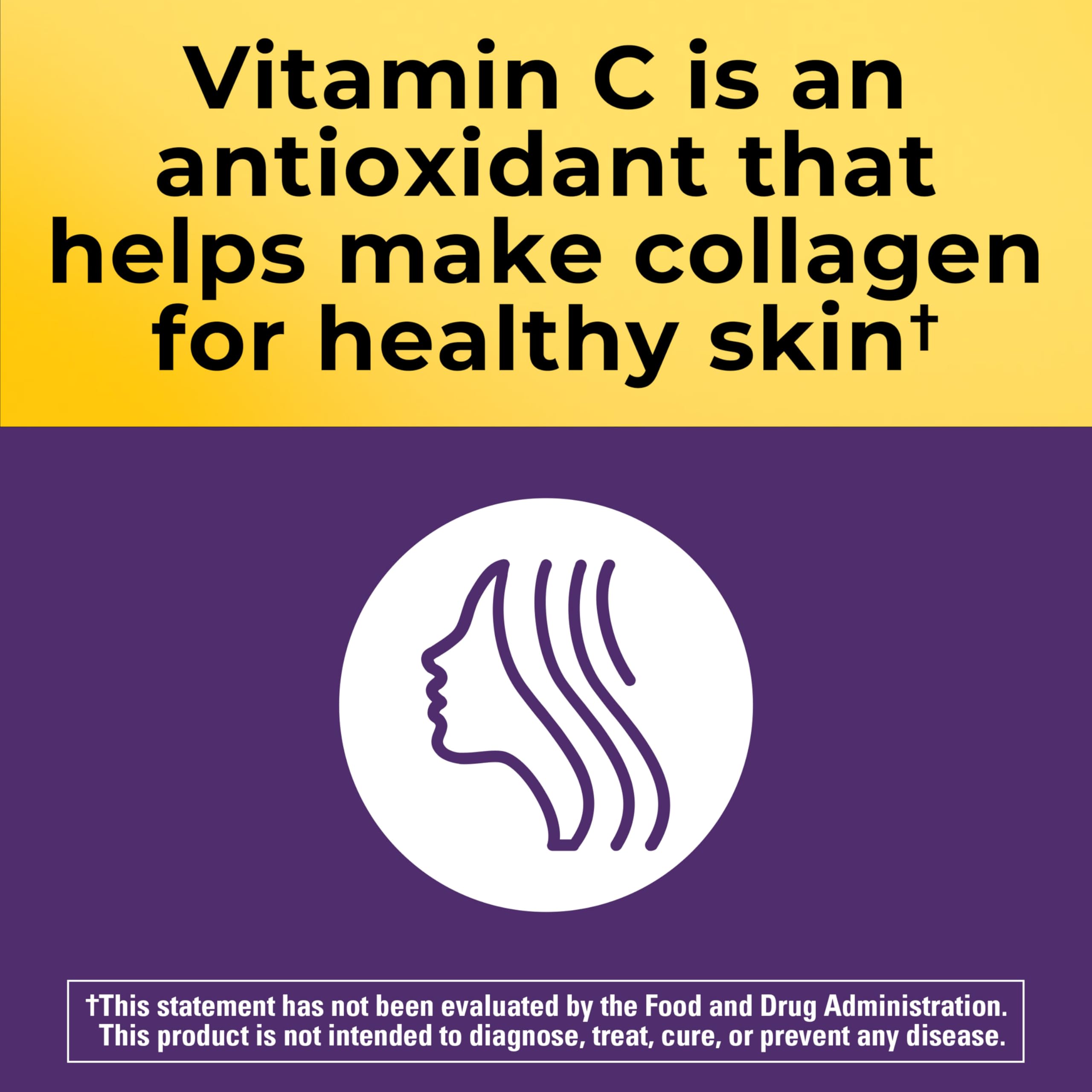 Nature Made Hair Skin and Nails label emphasizing gluten-free and additive-free formula.