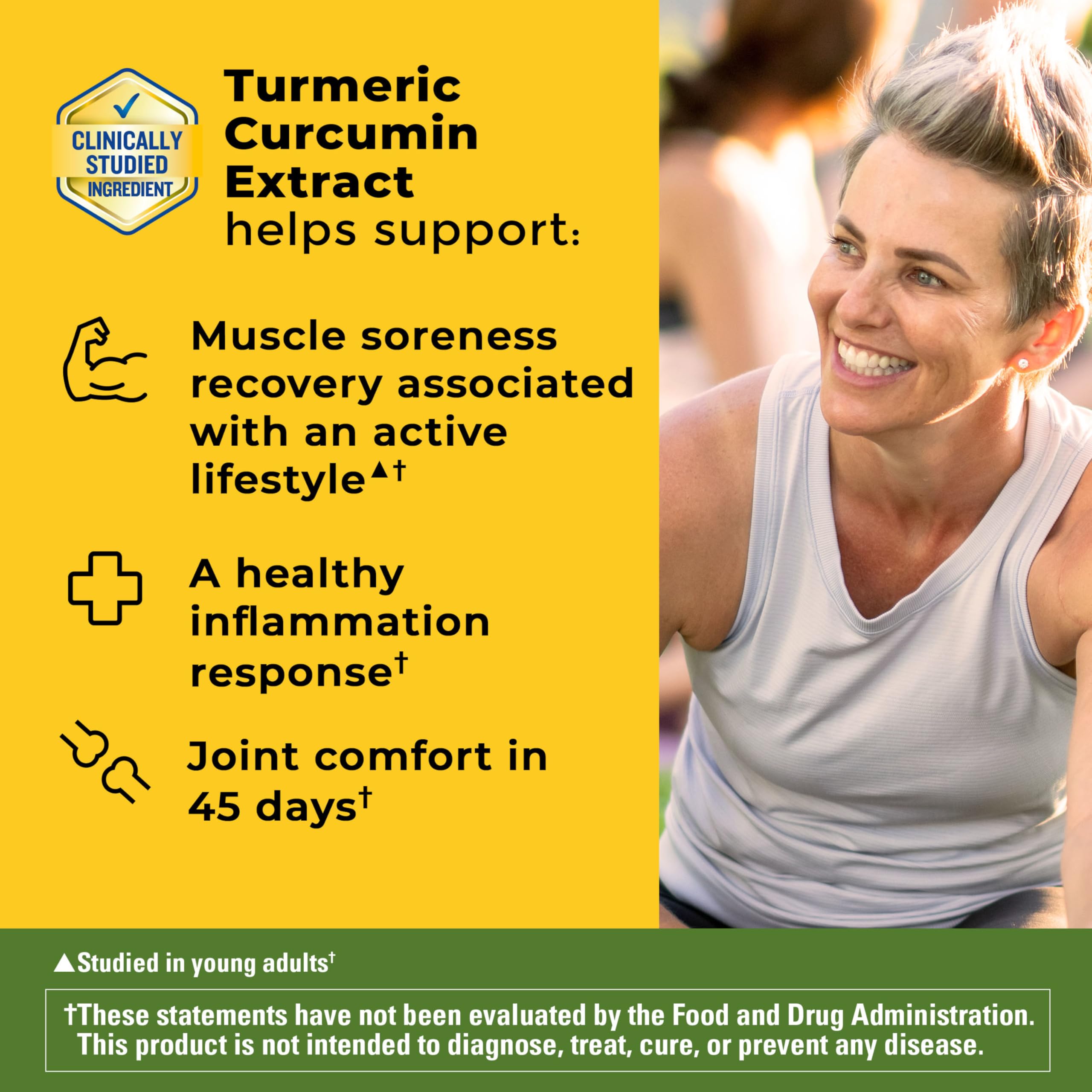 Nature Made Turmeric Curcumin capsules label showing 250 mg per capsule.