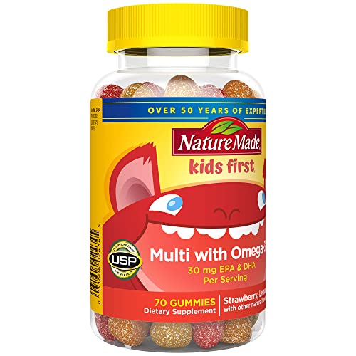 Nature Made Kids First Omega-3 Gummies back panel highlights ingredients and value
