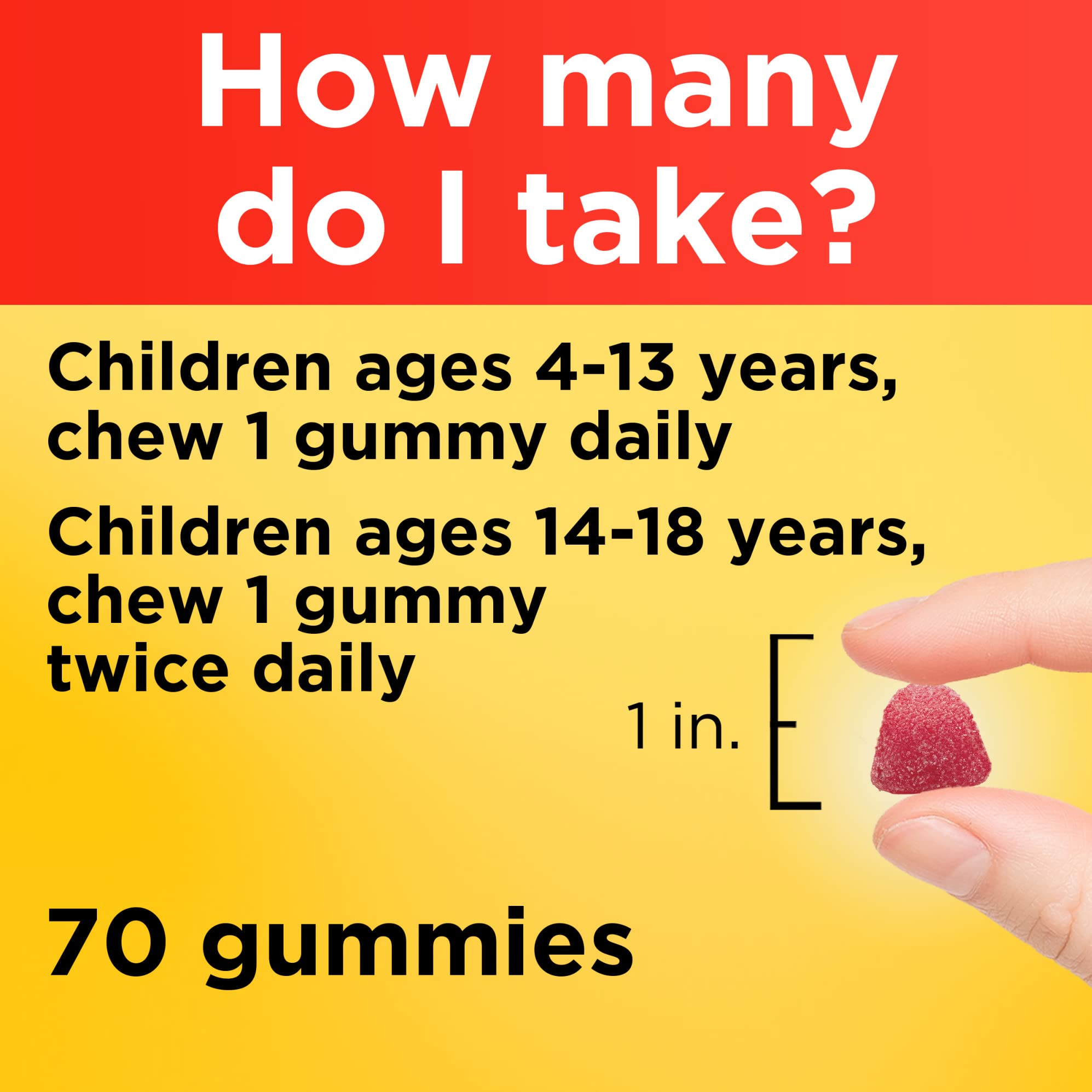 Nature Made Kids First Omega-3 Gummies orange flavor bottle shows heart-healthy EPA and DHA