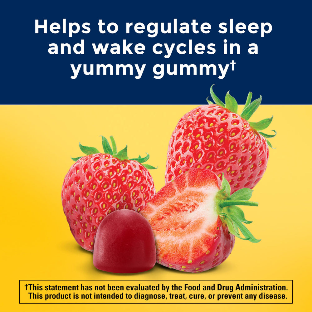 Nature Made Kids First Sleep Gummies label highlights 45-count bottle and drug-free formula.