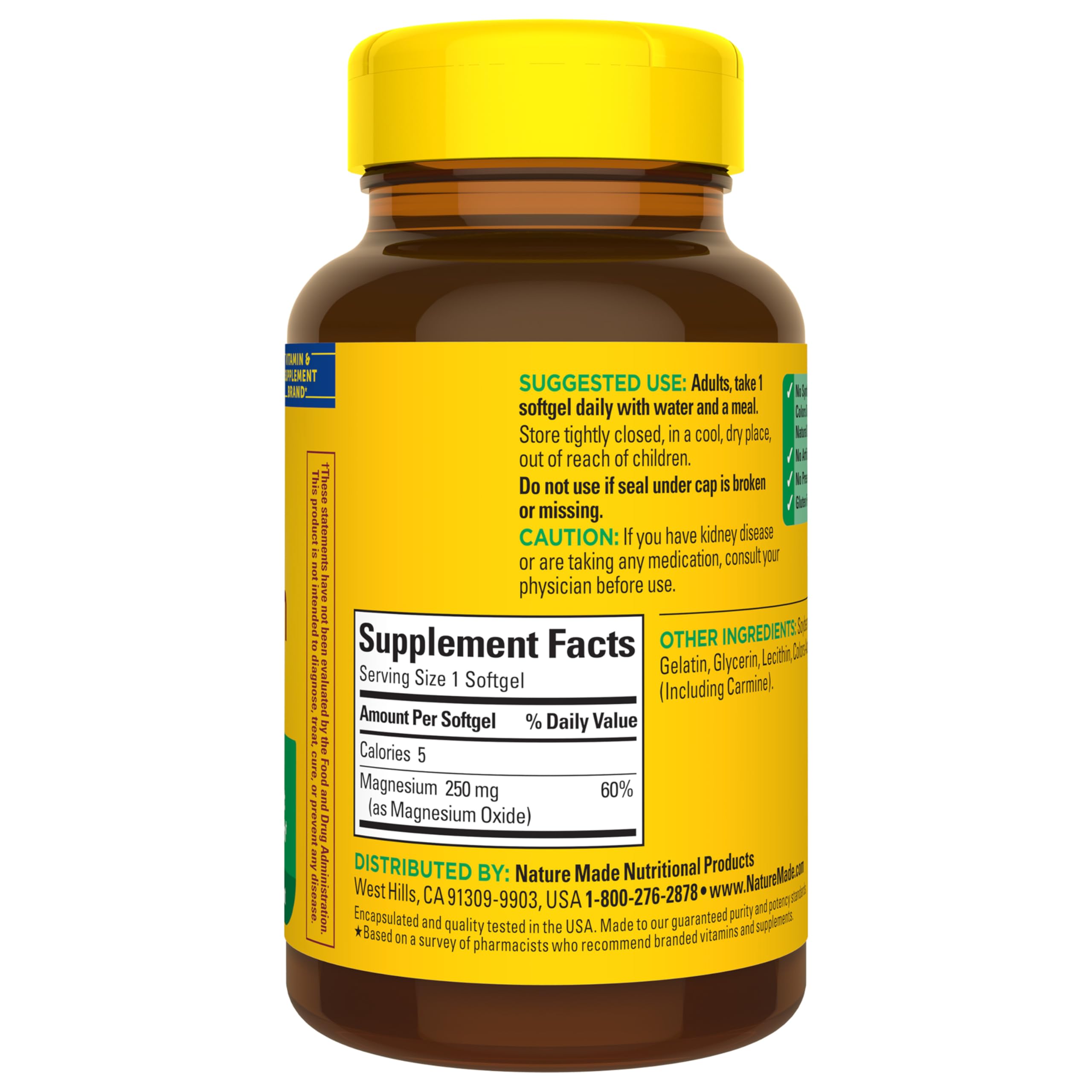 Nature Made magnesium supplement bottle in morning routine setup for consistency.